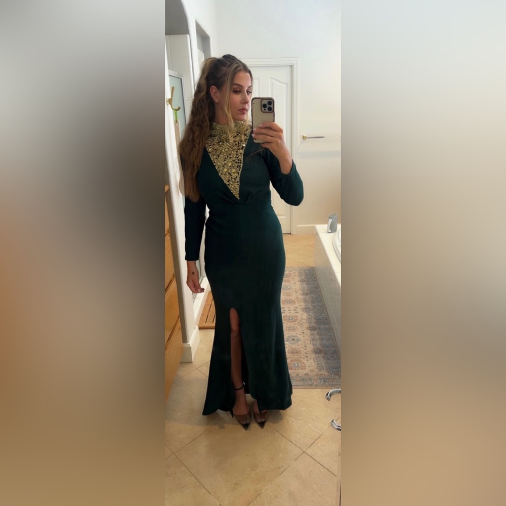 Dark emerald long sleeve maxi dress - Picture 7 of 7